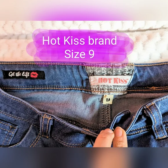 Hot kiss size 9 Capri, crop style jeans with faded blue denim look, GUC - Picture 2 of 13